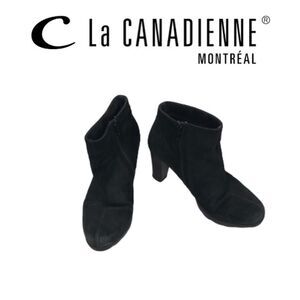 La Canadienne Black Suede Ankle Boots Sz 8M